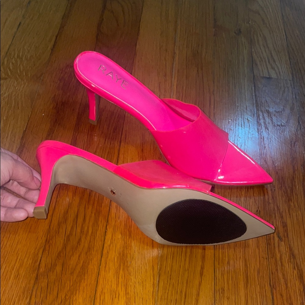 RAYE Pink Heels Kitten Pointed Toe